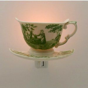 COPY - English Toile Teapot/Teacup Nightlight (Green)
